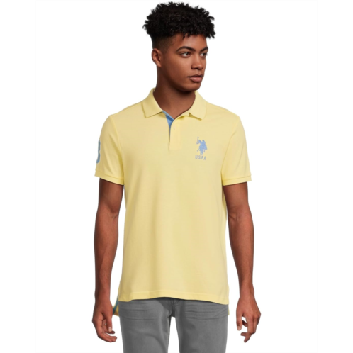 U.S. POLO ASSN. Slim Fit Big Horse Polo with Stripe Collar