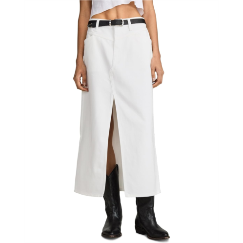 Womens Lucky Brand Denim Maxi Skirt with Slit