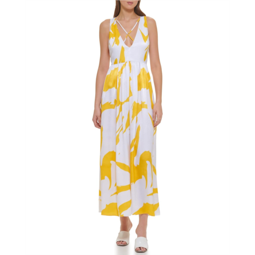 DKNY Sleeveless Printed Maxi Dress