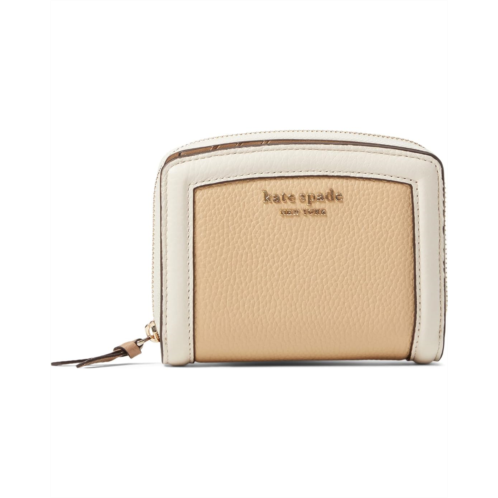 Kate Spade New York Knott Color-Blocked Pebbled Leather Small Compact Wallet
