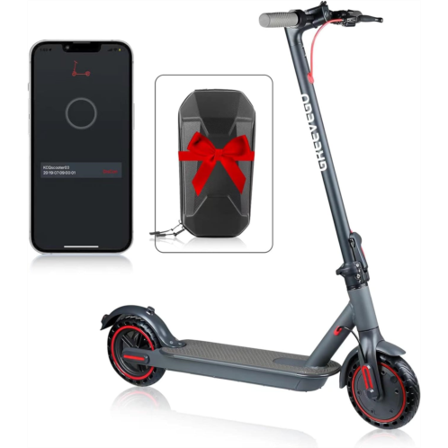 Greevego Electric Scooter,350W Motor,19 Miles Long Range Scooter Electric for Adults, 8.5 Solid Tires,19MPH Top Speed Portable Commuting E-Scooter with Double Braking System&APP