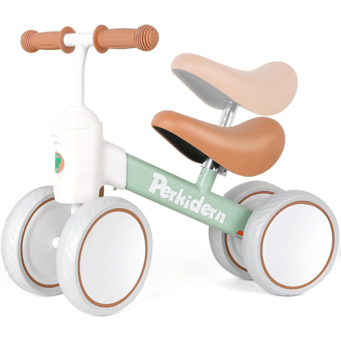 PerKidern Baby Balance Bike for 1-3 Year Old Boys Girls, 12-36 Month Toddler Balance Bike, 4 Wheels Baby Bike Toddler First Birthday Gifts
