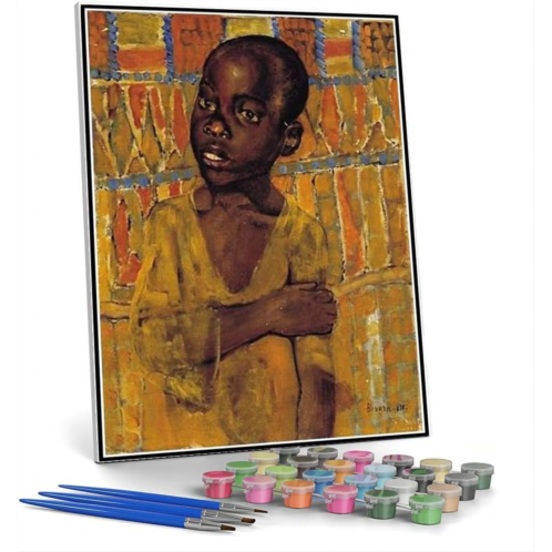 Hhydzq DIY Oil Painting Kit,African Boy Painting by Kuzma Petrov-Vodkin Arts Craft for Home Wall Decor