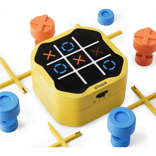 GiiKER Tic Tac Toe Bolt Game, 3-in-1 Handheld Puzzle Game Console, Portable Travel Games for Educational and Memory Growth, Fidget Toys Board Games for Kids and Adults, Birthday Gi