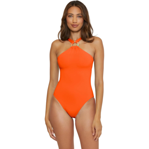 Womens BECCA Baja Mar High Neck One Piece