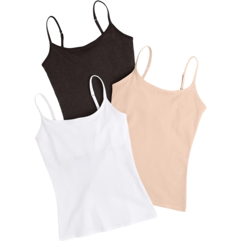 Womens PACT Organic Cotton Shelf Bra Camisole 3-Pack