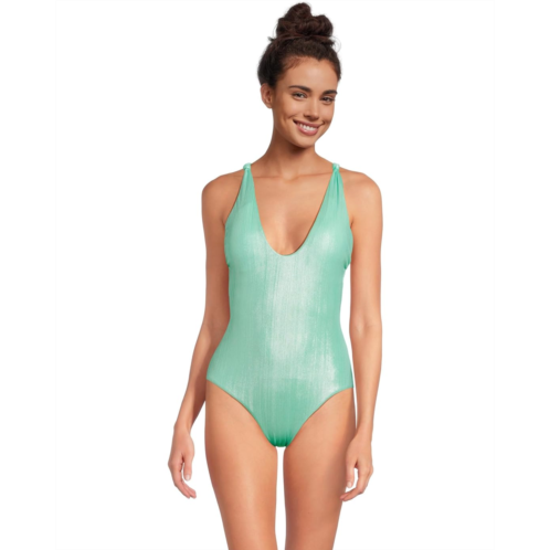 Womens BECCA Oragami Textured Knotted One Piece