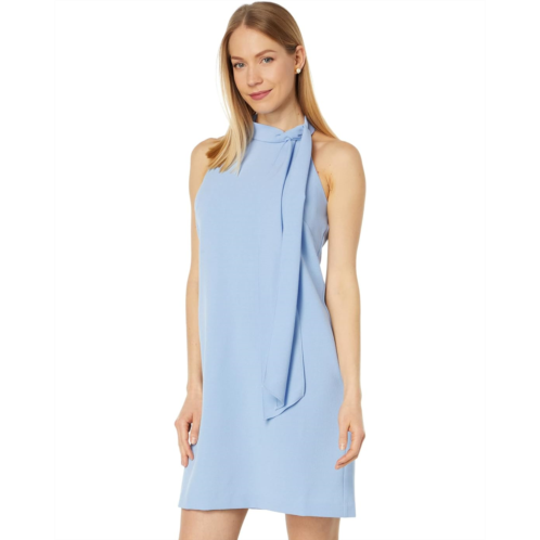 Vince Camuto Open Back Halter Neck Crepe Shift Dress with Bow