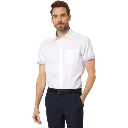 Johnston & Murphy Short Sleeve Solid Textured Shirt