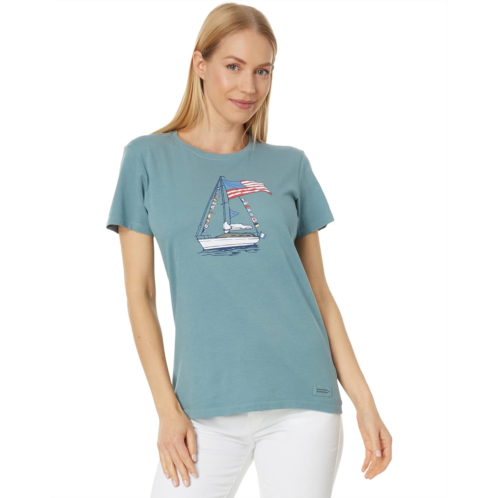 Life is Good USA Sailboat Short Sleeve Crusher-Lite Tee