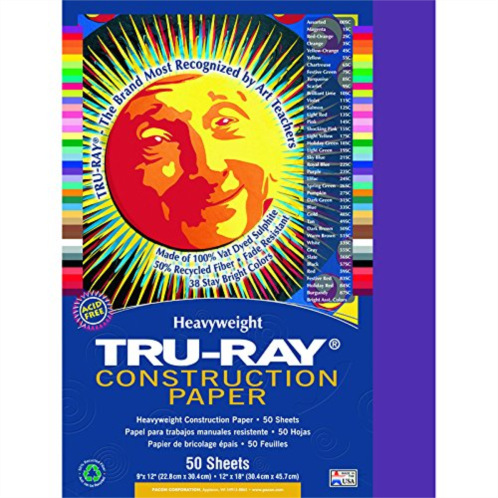 Pacon Tru-Ray Construction Paper, 76 Lbs., 9 X 12, 50 Sheets/Pack [Set of 3]