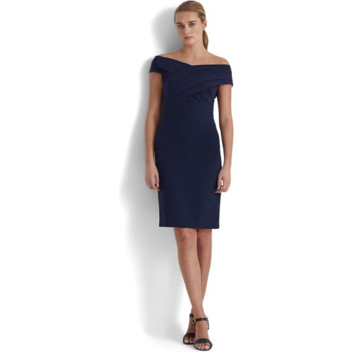 POLO RALPH LAUREN Womens Lauren Ralph Lauren Crepe Off-the-Shoulder Cocktail Dress