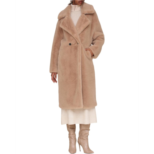 Womens Avec Les Filles Luxe Faux Fur Walker Coat