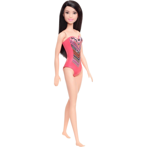 Barbie Doll, Brunette, Wearing Swimsuit, for Kids 3 to 7 Years Old