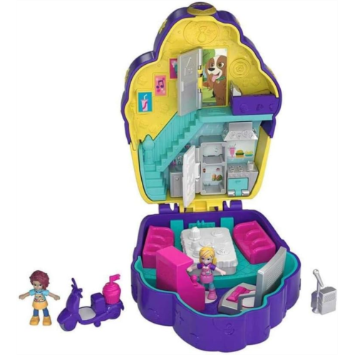 Polly Pocket Compact Playset, Collection, Each with 2 Micro Dolls & 13 Accessories, Travel Toys with Surprise Reveals