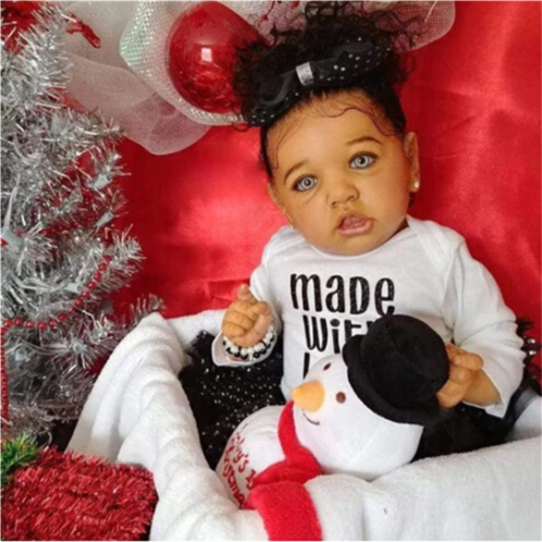 GYCV Lifelike 22 Inch Washable Full Body Silicone Vinyl Toddler Girl Dolls That Look Real - Cheap African American Realistic Baby Dolls
