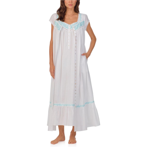 Womens Eileen West Cotton Woven Ballet Button Front Robe
