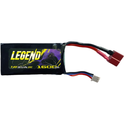 LAEGENDARY 1:10 Scale RC Cars Replacement Parts for Legend Truck - 1600 mAh 7.4V 2S 25C Rechargeable Battery - Part Number LG-DJ02