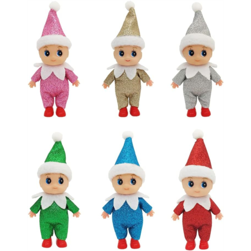 JHBEMAXS Tiny Baby Elf Twins Kindness Elves Set Kid Craft Mini Babies Doll Holiday Decoration Accessories Gift for Girls Boys Kids Adults (Pack of 6 Pieces)