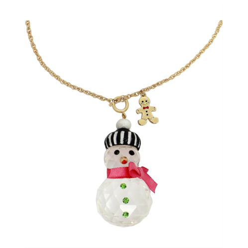 Betsey Johnson Snowman Ornament Necklace