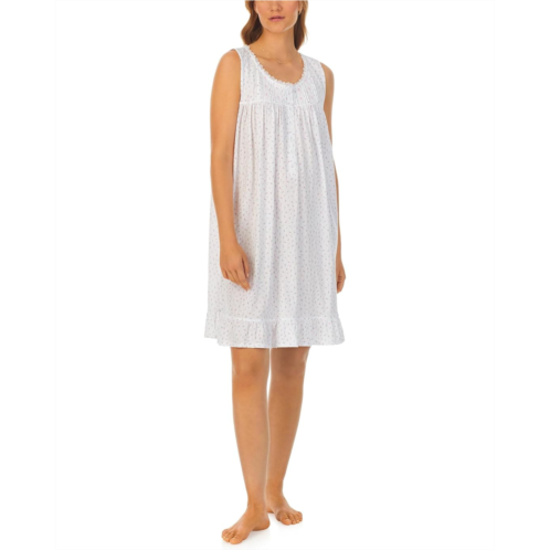 Womens Eileen West Cotton Pointelle Sleeveless Chemise