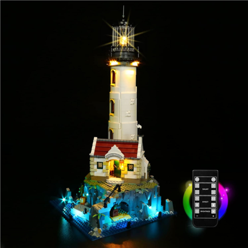 VONADO Led Light Kit for Lego Motorized Lighthouse 21335(No Model),Decoration Lighting Kit Compatible with Lego 21335 Bricks, Creative DIY Light Kit (Remote-Control Version)