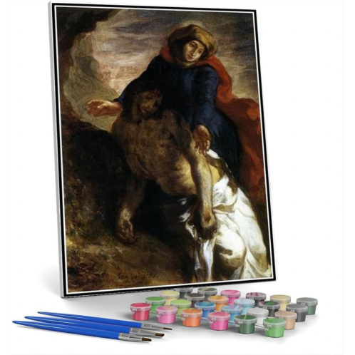 Hhydzq DIY Oil Painting Kit,Pieta Painting by Eugene Delacroix Arts Craft for Home Wall Decor