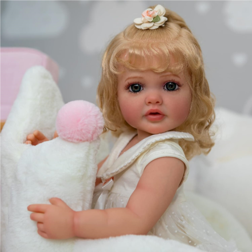 Zero Pam Reborn Dolls Silicone Full Body 22 Inch Realistic Newborn Baby Doll Weighted Soft Babies Lifelike Baby Dolls That Look Real Care Baby Toys for Girls
