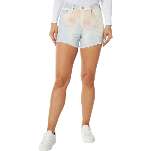 AG Jeans Alexxis High-Rise Vintage Shorts in Cosmic Wave Blue/Peach