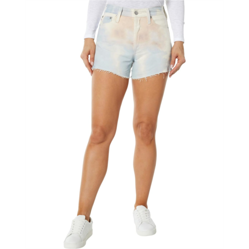 Womens AG Jeans Alexxis High-Rise Vintage Shorts in Cosmic Wave Blue/Peach