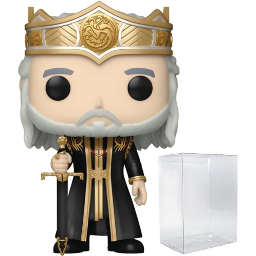 POP House of Dragon - Viserys Targaryen Funko Vinyl Figure (Bundled with Compatible Box Protector Case), Multicolored, 3.75 inches