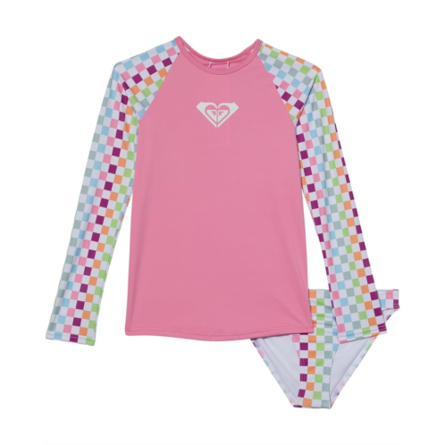 Roxy Kids Rainbow Check Long Sleeve Rashguard Set (Toddler/Little Kids/Big Kids)