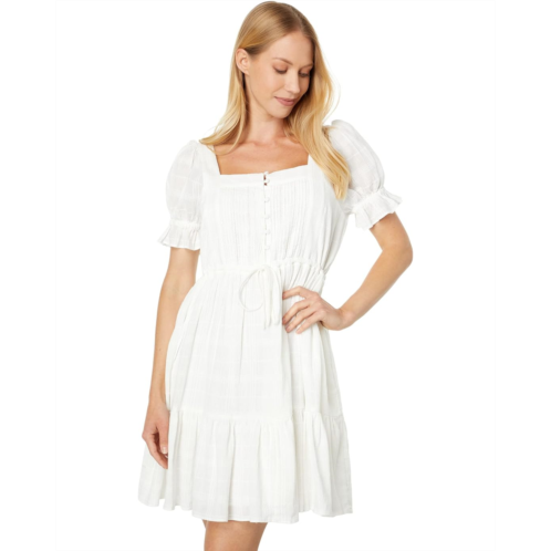 Madewell Puff-Sleeve Drawstring Mini Dress