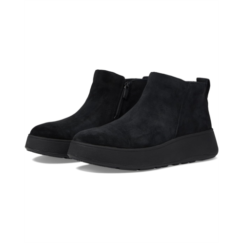 Womens FitFlop F-Mode Suede Flatform Zip Ankle Boots