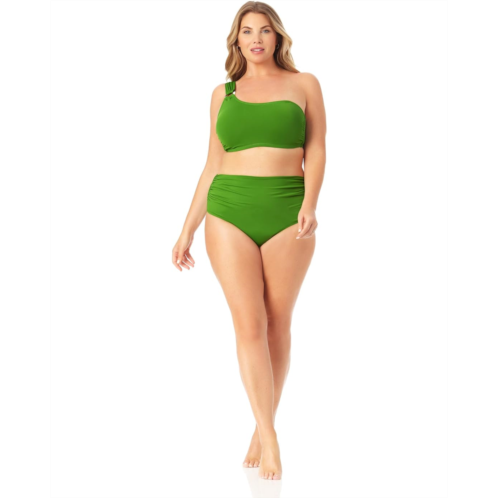 Anne Cole Plus Size Asymmetrical Ring Bandeau Top