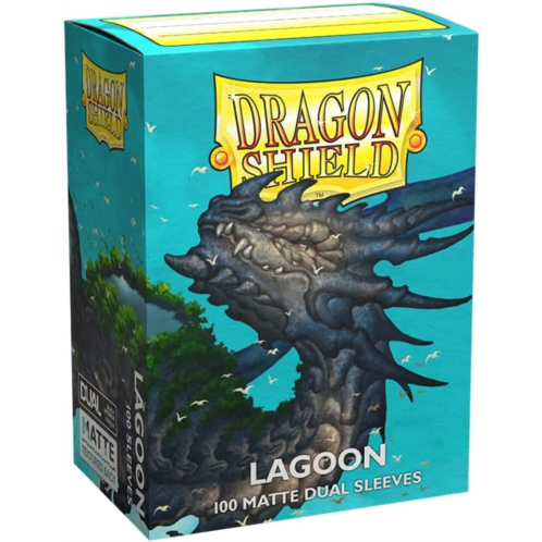 Dragon Shield Standard Size Card Sleeves - Matte Dual Lagoon 100CT - MTG Card Sleeves are Smooth & Tough - Compatible with Pokemon, Yugioh, & Magic The Gathering