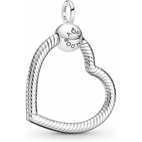 Pandora Moments Heart Charm Pendant - Compatible Moments - Snake Chain Pendant - Stunning Jewelry for Women - Sterling Silver