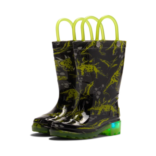 Western Chief Kids Sketch Dino Lighted Waterproof Rain Boot (Toddler/Little Kid)