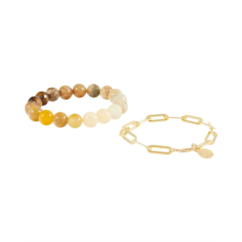 Dee Berkley Orange Ombre Gemstone Bracelet Stack