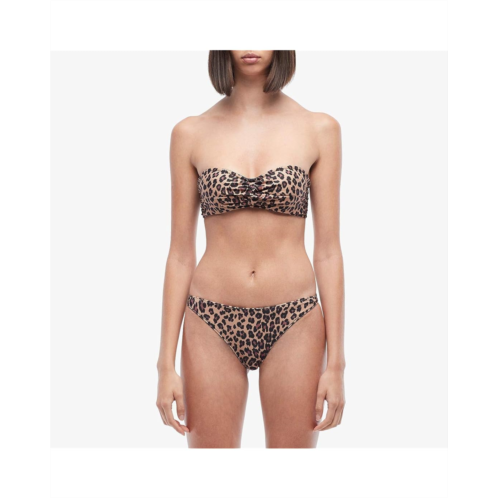 Jonathan Simkhai Leopard Print Front Twist Bikini Top