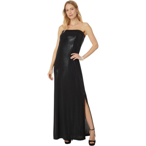 Womens Norma Kamali Strapless Tailored Side Slit Gown