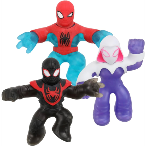 Heroes of Goo Jit Zu Goo Shifters Marvel Spider-Man Strike Pack. 3 Exclusives: Amazing Agility Spider-Man, Stretch Strength Ghost Spider and Goo Shifter Venom Blast Miles Morales A