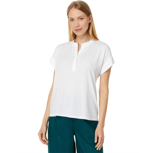 Womens Eileen Fisher Mandarin Collar Henley