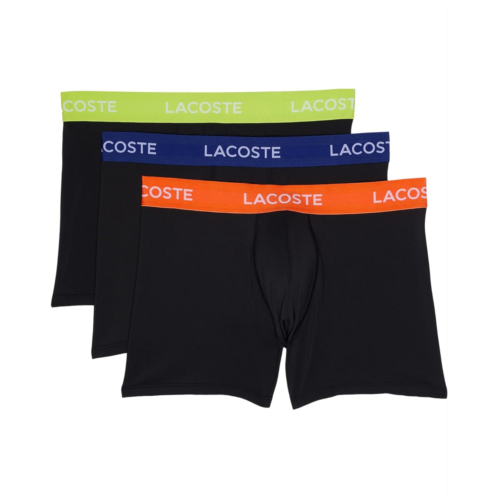 Lacoste 3-Pack Motion Microfiber Trunks with Colorful Waistband