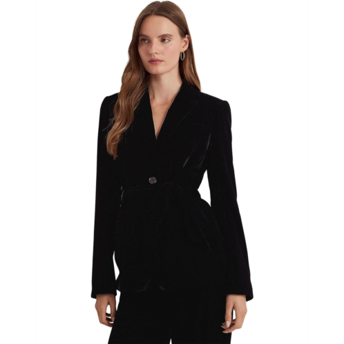 POLO RALPH LAUREN Womens Lauren Ralph Lauren Belted Velvet Blazer