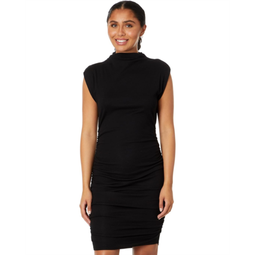 Womens Michael Stars Gia Mock Neck Powershoulder Dress