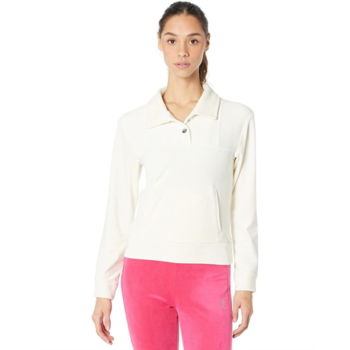 Juicy Couture Paneled 1/2 Placket Snap Top