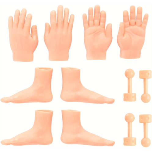 DR DINGUS Finger Hand & Feet Puppets - 4 Hands, 4 Feet, 4 Handles - Premium Rubber Little Tiny Finger Hands - Fun and Realistic Design - Ideal Gag Present