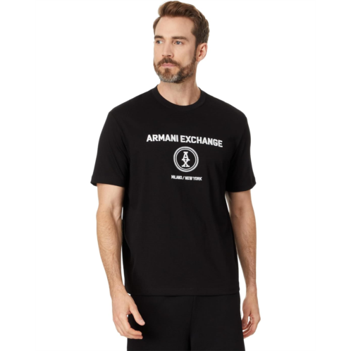 Mens Armani Exchange Stacked Ax Logo With Circle Regular Fit Tee