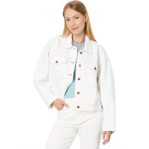 Madewell Cropped Denim Jacket in Tile White